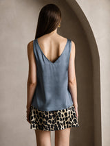 [Verde Petrolio Intenso] SilkSilky-IT Sleeveless V Neck Cami 002