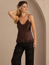 [Marrone] SilkSilky-IT V Neck Cami 003