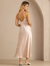 [Rosa] SilkSilky-IT Sleeveless V Neck Vestiti da donna 002