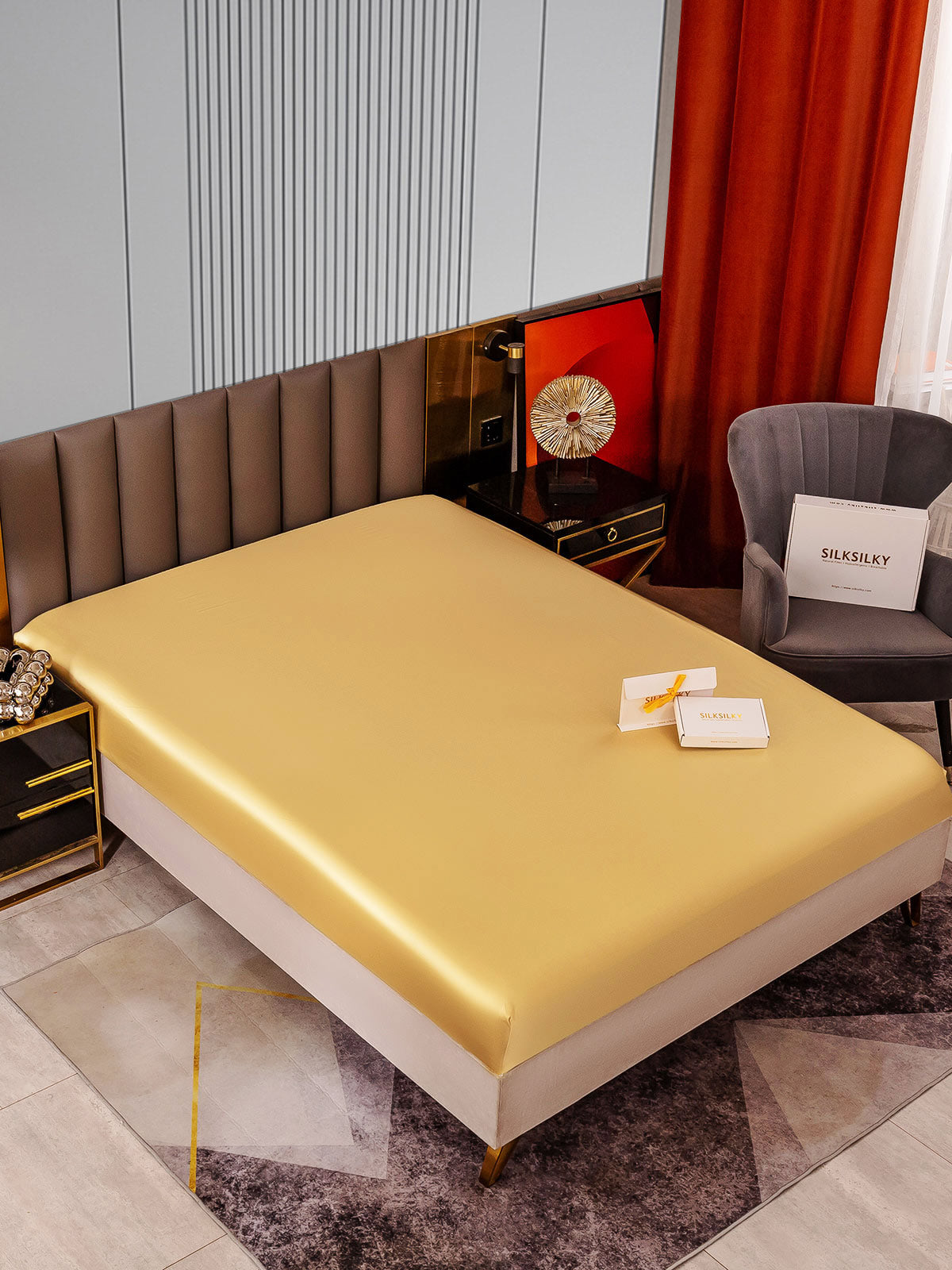 [Champagne] SilkSilky-IT 22Momme Seta pura Sheet 002