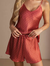 [Ginkgo Borgogna] SilkSilky-IT Sleeveless V Neck Set di Bretelle 004