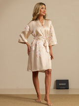 [Champagne] SilkSilky-IT 3/4 Sleeve Vestaglia da donna 006