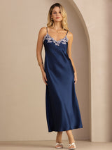 [Blu] SilkSilky-IT Sleeveless V Neck Vestiti da donna 001