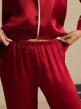 [Vino] SilkSilky-IT Manica lunga Collo a Taglio Pigiami da donna 005