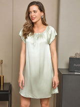 [Menta Verde] SilkSilky-IT Cap Sleeve Square Neck Camicia da notte 003