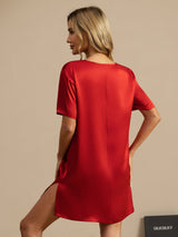 [Vino] SilkSilky-IT Half Sleeve V Neck Camicia da notte 002