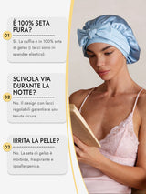 [Cielo Blu] SilkSilky-IT Cuffia di seta 006