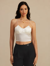 [Bianco] SilkSilky-IT Spaghetti Strap V Neck Cami 003