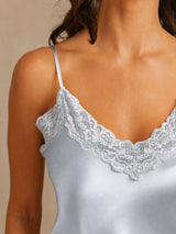 [Blu Grigiastro] SilkSilky-IT Sleeveless V Neck Set di Bretelle 004