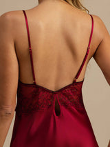 [Vino] SilkSilky-IT Sleeveless Deep V Neck Camicia da notte 005