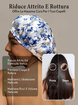 [Porcellana Bianco E Blu] SilkSilky-IT Cuffia di seta 004
