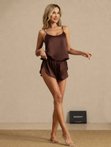 [Marrone] SilkSilky-IT Spaghetti Strap Set di Bretelle 007