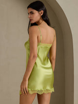 [Menta Verde] SilkSilky-IT Sleeveless Sweetheart Neck Camicia da notte 002