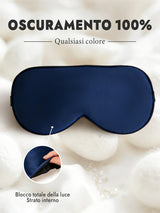 [Blu Scuro] SilkSilky-IT Mascherina da Notte 001
