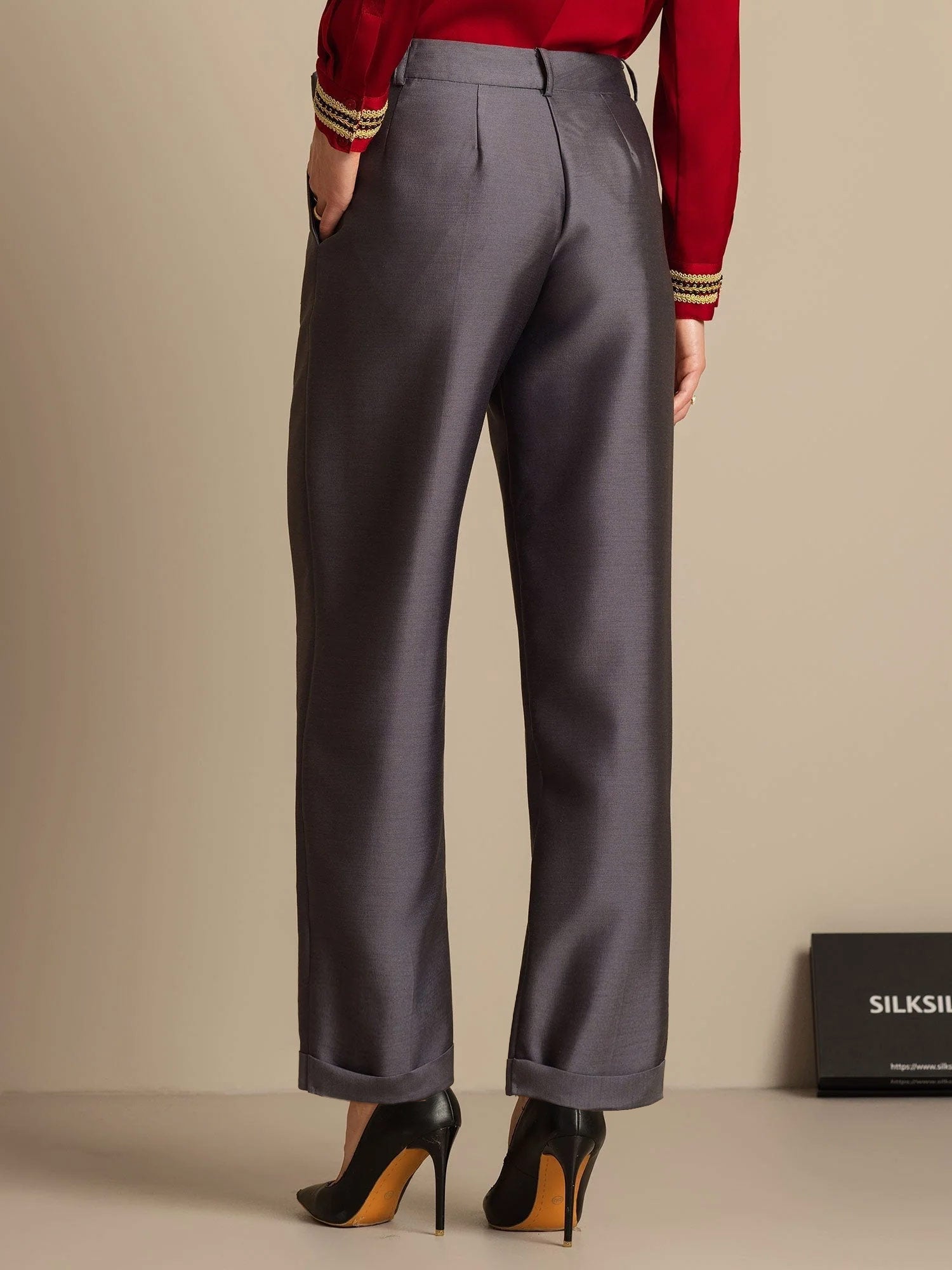 [Grigio] SilkSilky-IT 32Momme Seta Womens Pants 002