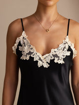 [Nero] SilkSilky-IT Spaghetti Strap V Neck Vestiti da donna 004