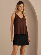 [Caffè] SilkSilky-IT Sleeveless V Neck Cami 001