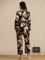 [Drago Nero] SilkSilky-IT Long Sleeve Lapel Collar Pigiami da donna 002