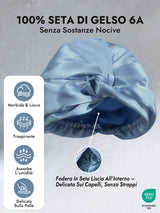 [Blu Acciaio] SilkSilky-IT Cuffia di seta 003