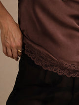 [Marrone] SilkSilky-IT V Neck Cami 005