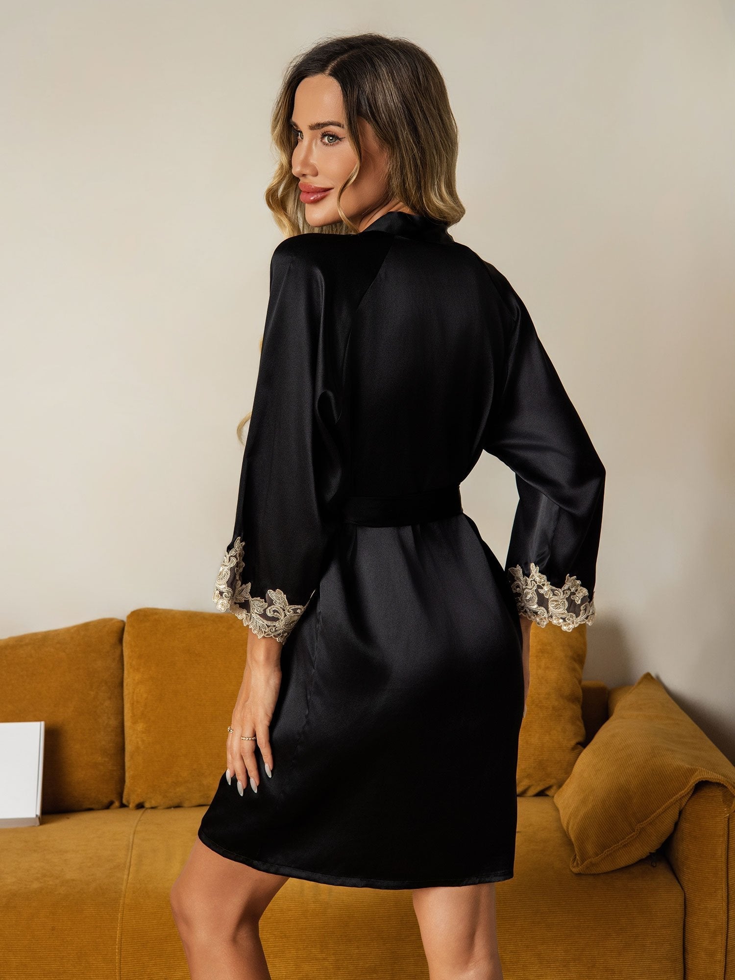 [Nero] SilkSilky-IT Seta pura Womens Robe 002