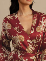 [Drago Vino] SilkSilky-IT 3/4 Sleeve Vestaglia da donna 006