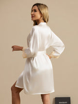 [Bianco] SilkSilky-IT 3/4 Sleeve Vestaglia da donna 002