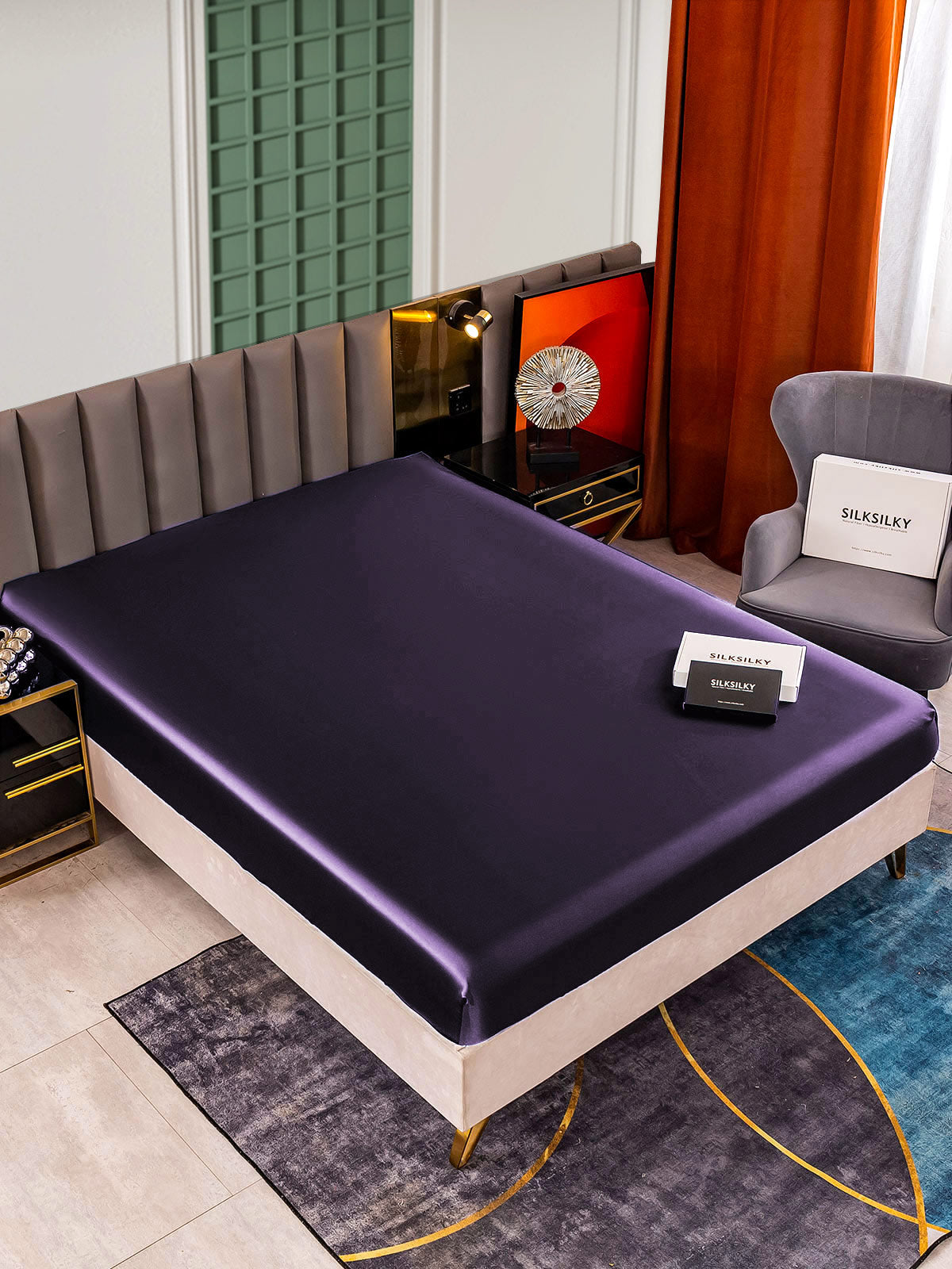 [Viola Scuro] SilkSilky-IT 25Momme Seta pura Sheet 001