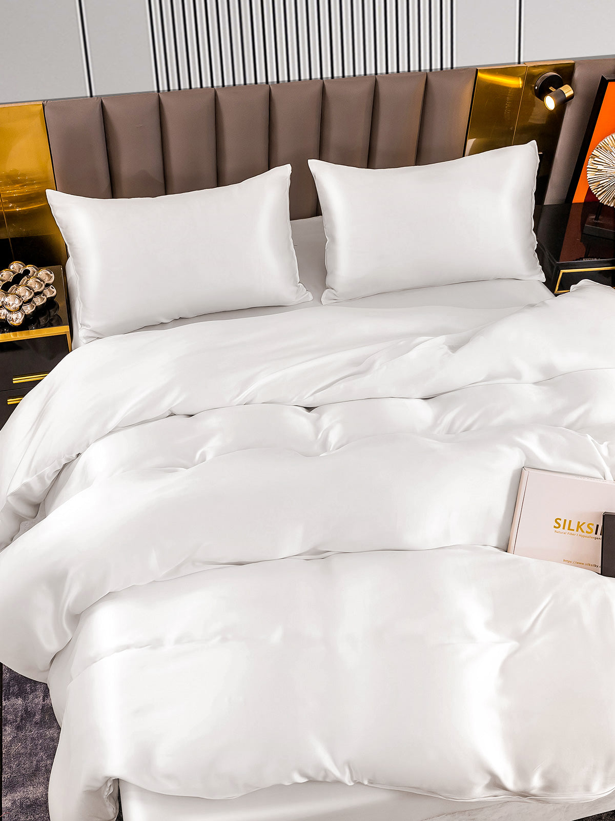[Bianco] SilkSilky-IT 22Momme Seta pura Bedding Set 006
