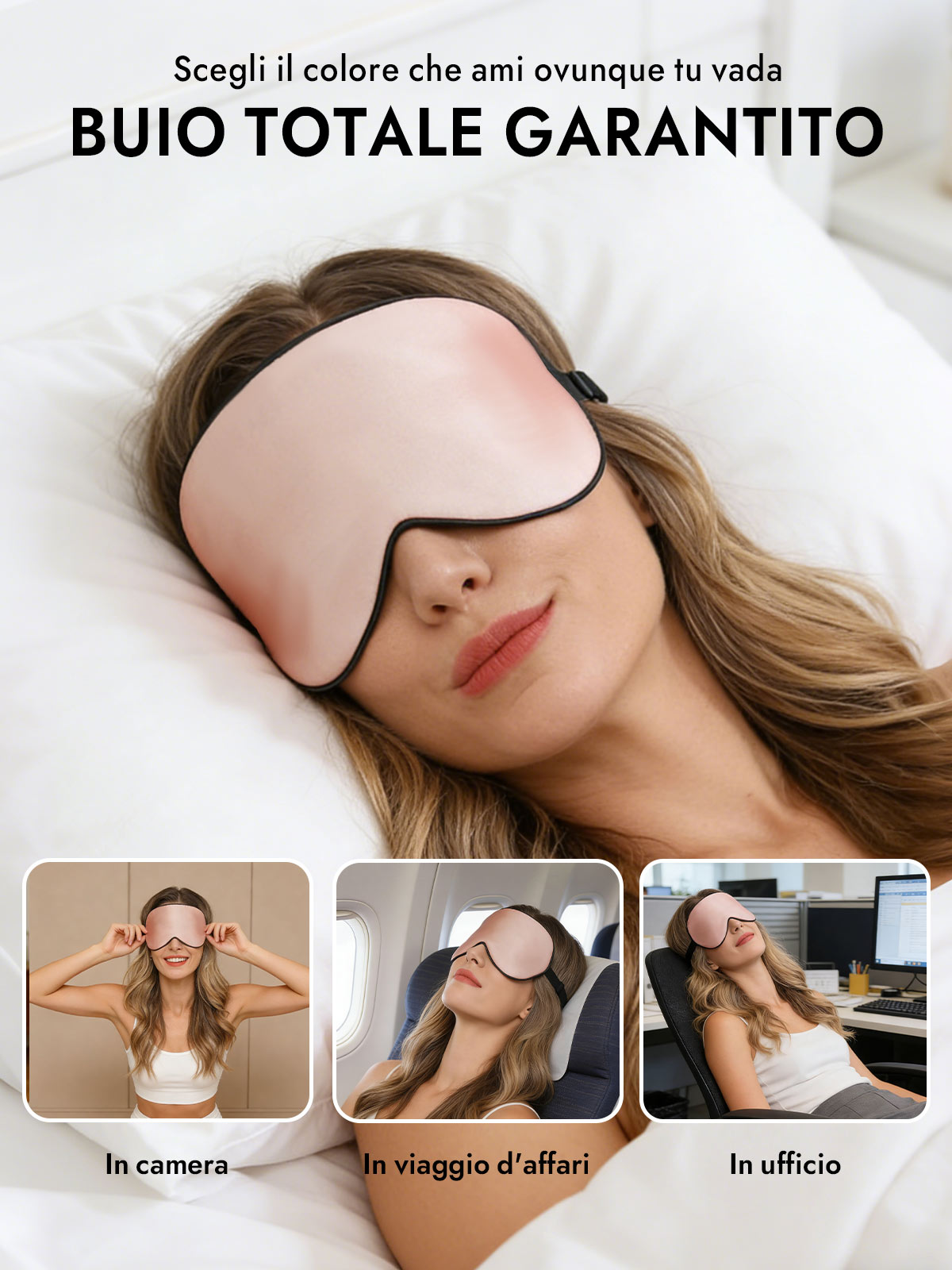 [Rosa] SilkSilky-IT Mascherina da Notte 006