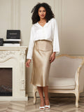 SilkSilky-IT 19Momme Seta pura Skirt Champagne 001