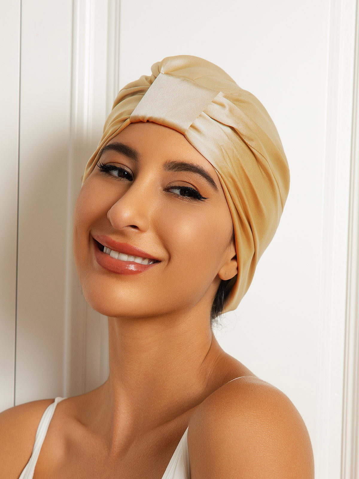 [Champagne] SilkSilky-IT Seta pura Sleep Cap 001