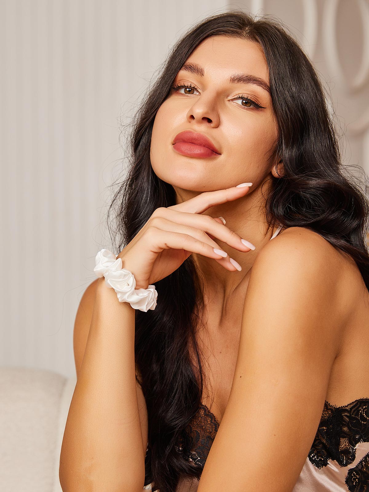 [Bianco] SilkSilky-IT Seta pura Scrunchie 003,