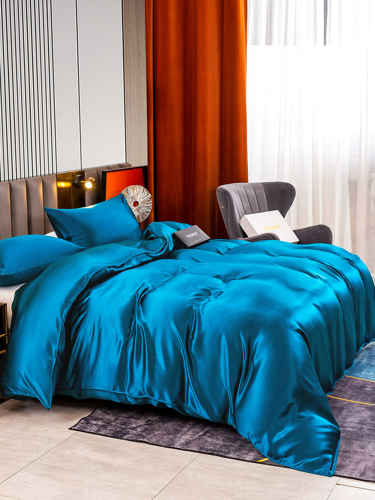[Verde Acqua] SilkSilky-IT 22Momme Seta pura Bedding Set 003