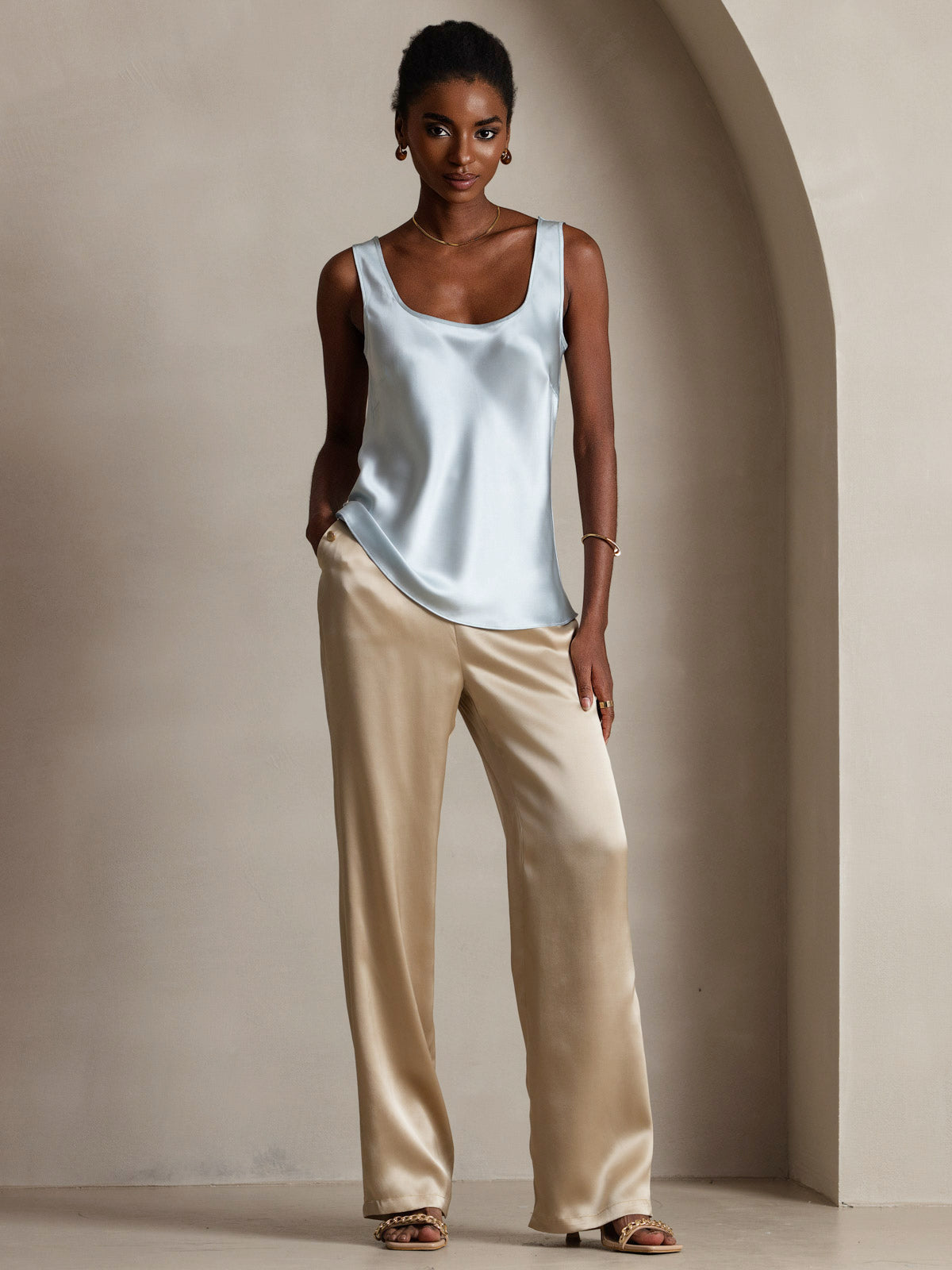 [Azzurro] SilkSilky-IT 19Momme Seta Camisoles 001