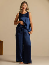 [Blu Scuro] SilkSilky-IT Sleeveless Scoop Neck Cami 005