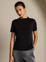[Nero] SilkSilky-IT Short Sleeve Magliette donna 001