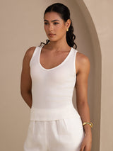 [Bianco] SilkSilky-IT Sleeveless Deep V Neck Cami 003