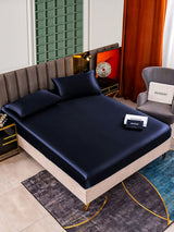 [Blu Scuro] SilkSilky-IT 25Momme Set di biancheria da letto 001