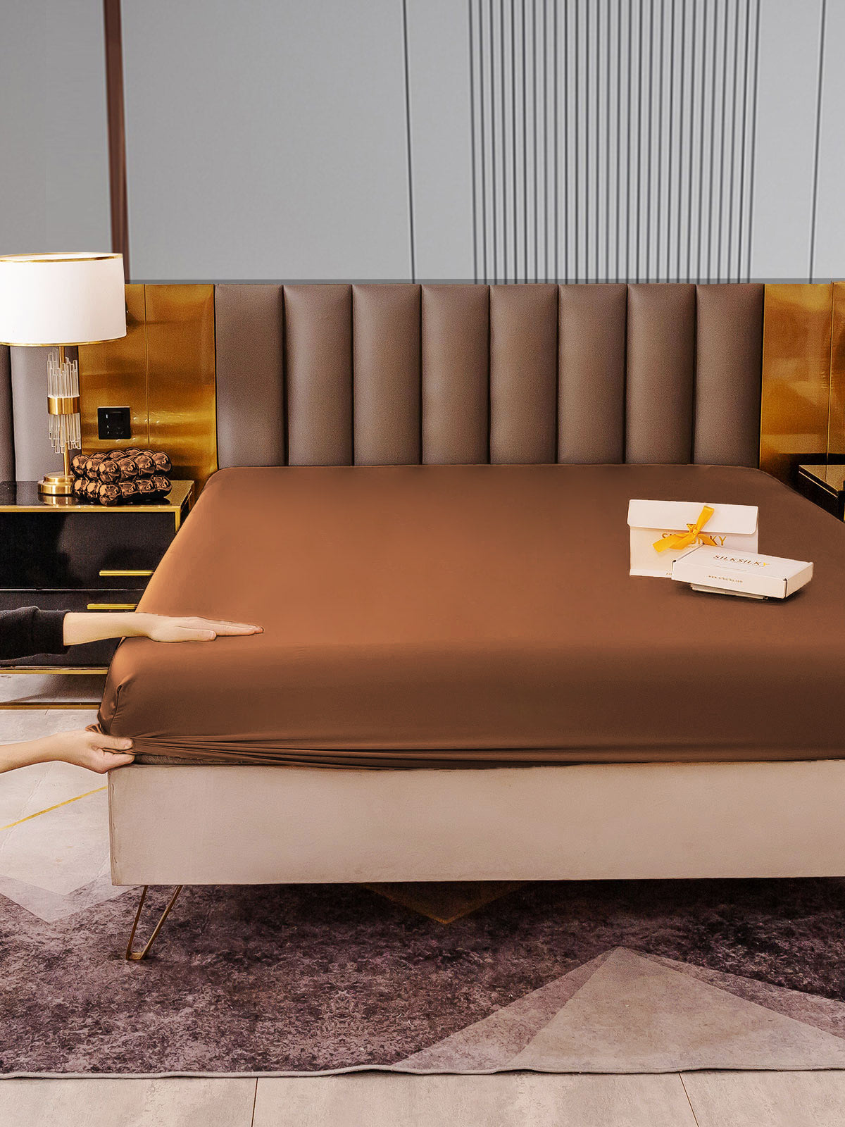 [Caffè] SilkSilky-IT 22Momme Seta pura Sheet 006