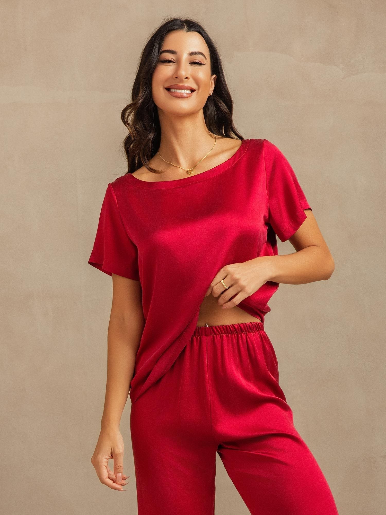 [Vino] SilkSilky-IT 19Momme Seta Womens Pajamas 008