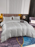 SilkSilky IT 22Momme Seta pura Bedding Set Argento 004