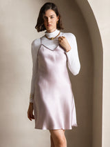 [Lavanda] SilkSilky-IT Sleeveless V Neck Vestiti da donna 004