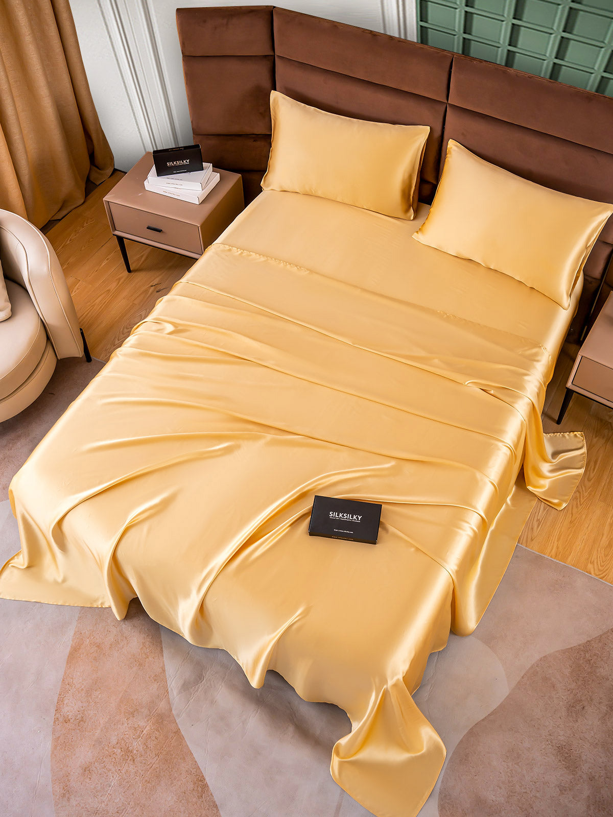 [Champagne] SilkSilky-IT 25Momme Seta pura Bedding Set 005