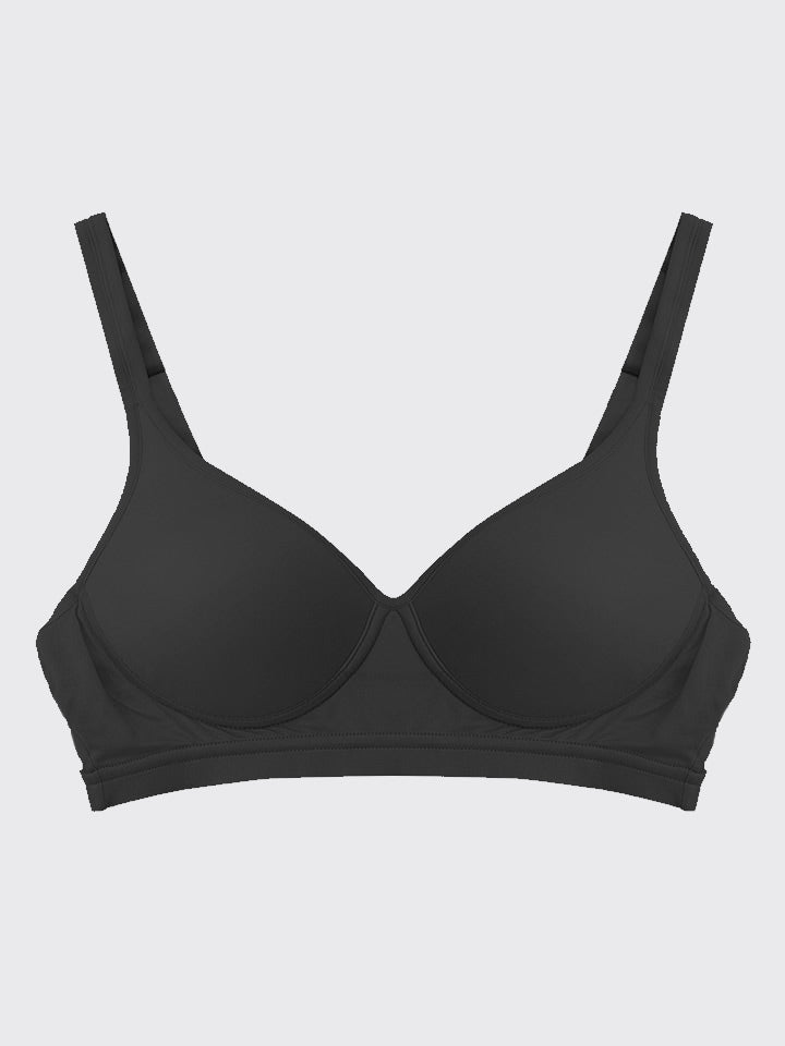 [Nero] SilkSilky-IT Maglia di seta Bra 001