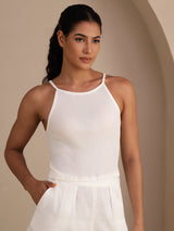 [Bianco] SilkSilky-IT Sleeveless Crew Neck Cami 001