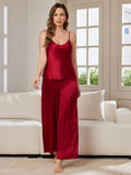 SilkSilky IT Seta pura Senza maniche Collo a V Set di Bretelle Vino 001