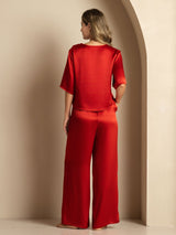 [Vino] SilkSilky-IT Half Sleeve Round Neck Pigiami da donna 002