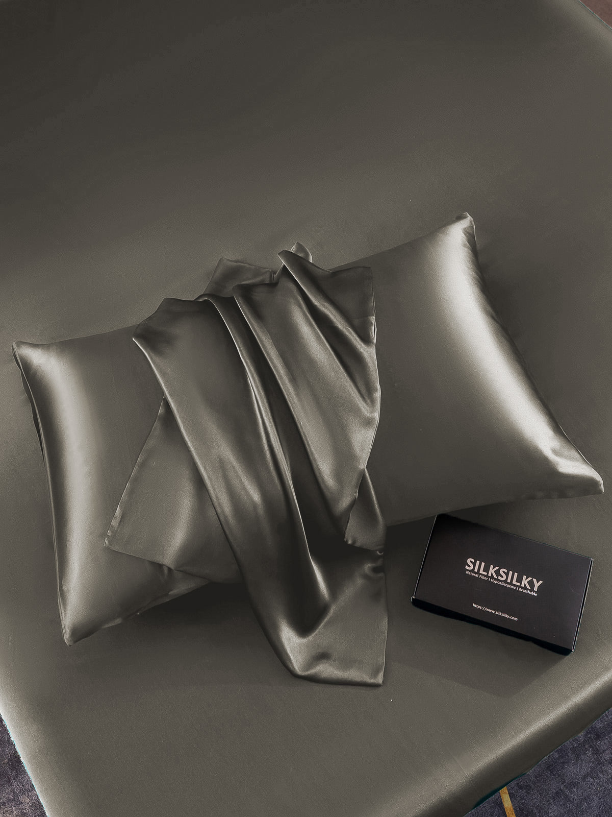 [Grigio Scuro] SilkSilky-IT 22Momme Seta pura Pillowcase 004