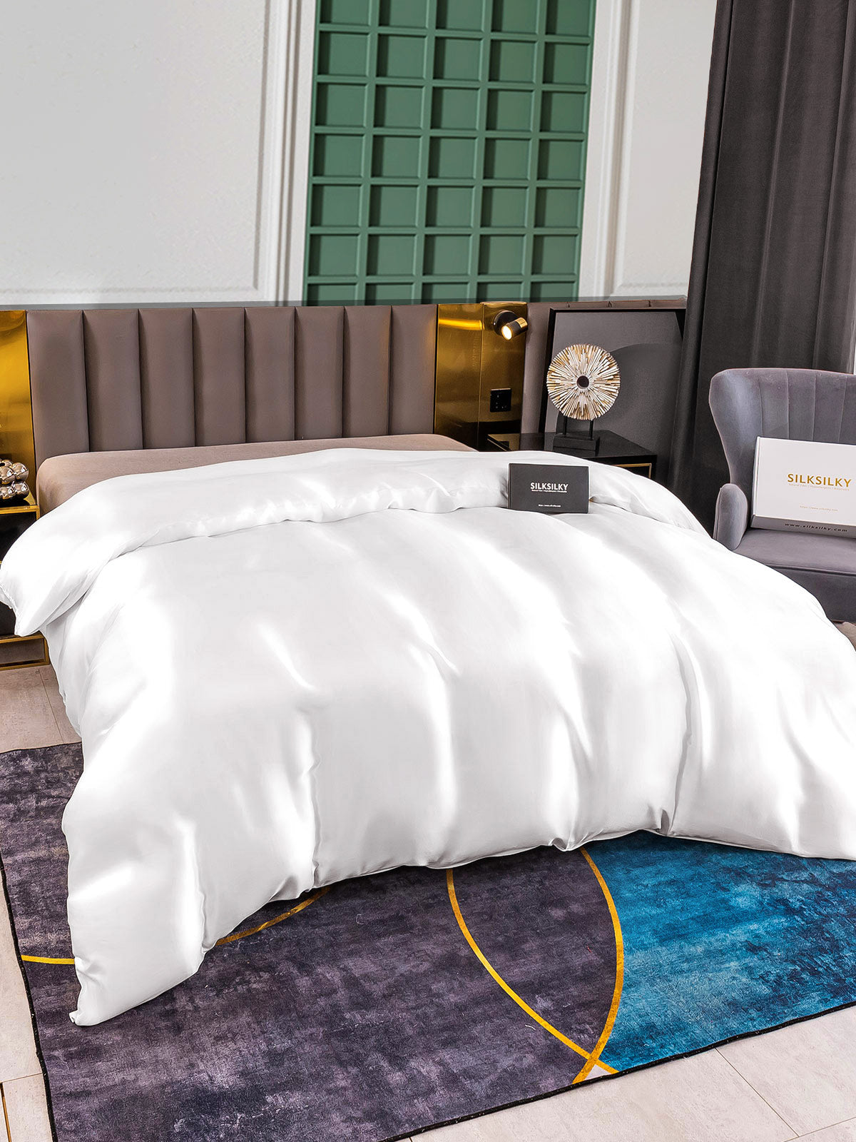 [Bianco] SilkSilky-IT 25Momme Seta pura Duvet Cover 002